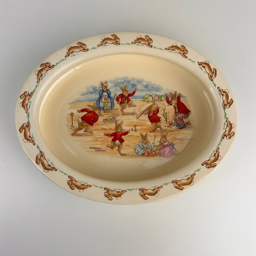 Royal Doulton Bunnykins Oval Bowl Mug Set Bone China England‎ Vintage Set of 2 - Picture 3 of 9